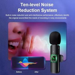 bass bling K9 Dual Wireless Mic Portable Recording Mic for All Android & iphone & Laptop Microphone image 5