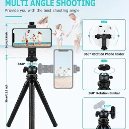 SURYAKUSH Tripod with Flexible Stand Octopus Camera Tripod Bundle 360 Degree Ball Head Monopod Kit, Tripod Kit, Tripod Ball Head image 4