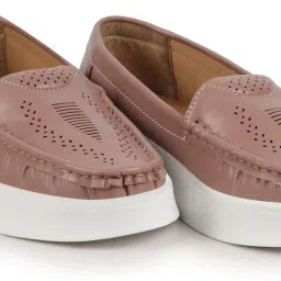 Perforation Laser Cut Stitched Casual Slip On Loafer|Work|Outdoor|Office Wear Slip On For Women-image-3