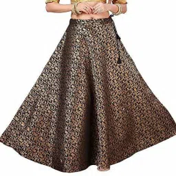 Women Self Design Regular Black Skirt-image-48