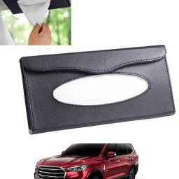Universal Leatherite Rectangle Black Tissue Box For Car/office/Home-117 Vehicle Tissue Dispenser-image-100