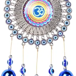 5 Bell Evil Eye Wind Chimes for Home Decor Hanging Decoration Ornaments Brass Windchime-image-19