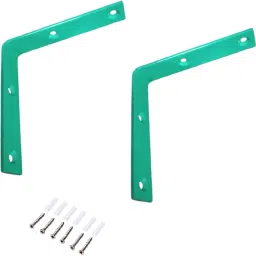 6 Pcs 5" inch L Clamp Angle Bracket for Wall Shelf Rack Shop Dining Room (Green) 5 Shelf Bracket-20
