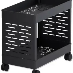 BLACK KITCHEN RACK Plastic Kitchen Trolley-image-43