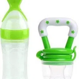 Silicone Food Feeding Bottle with Spoon MultiPurpose - Silicone-11