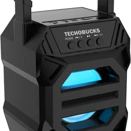 Techobucks Extra Bass Portable Sound Box DJ Speaker with LED lights,AUX, Splashproof 5 W Bluetooth Speaker-10