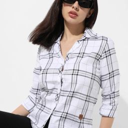 Women Regular Fit Checkered Casual Shirt-image-62