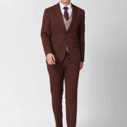 Men 3 Piece Suit Textured Suit-image-43