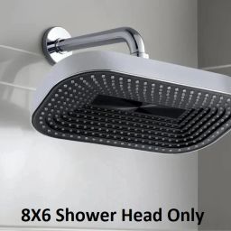 ABS,8x4-INCH Single Flow Bathroom Overhead Shower (Without Arm) Fixed Mount-image-3