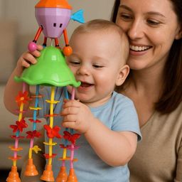 prv toys Musical'Merry/Go Round Toy (Jhoomer) with Soothing Sound for Kids Rattle-picture-23