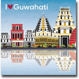 I love Guwahati City Wooden Stylish Souvenir Perfect Refrigerator Decoration Fridge Magnet Pack of 1-image-76