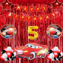McQueen Car Balloons & Decorations - Ultimate Party Combo Kit for 5th Birthday-image-84