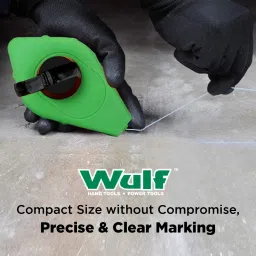 wulf Chalk Line Reel Set for Carpenter, Brick Layer Leveller with Marker Pencil Non-magnetic Line Level image 5