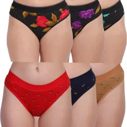 Pack of 6 Women Hipster Black, Red, Brown Panty-picture-11