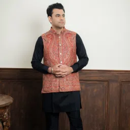Self Design Men Waistcoat-picture-8