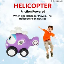 asian Helicopter- Unbreakable Friction Powered Push and Go Toy for Kids image 3