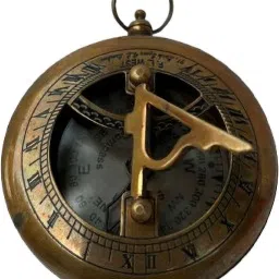 3 inche Brass Sundial Compass Polished Push Button Collectible Gift Compass-image-85