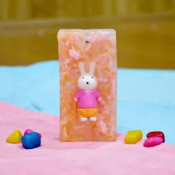 the little lookers Soap with Rabbit Eraser| Handmade / Handcrafted & Hand cut| Kids/ Baby friendly Organic Soap for All skin with colorful shreds (120 gms approx.)(Rabbit, Pack Of 3) image 3