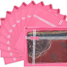 Tiarakrafts Single packing Saree Cover Garments cover PINK pack of Poly-canvas Laundry Bag-picture-7
