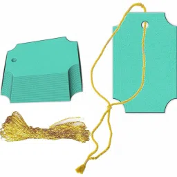 Fancy Writable Tag with Golden String for Gift, Birthday, Party & Price Label Greeting Card-image-18