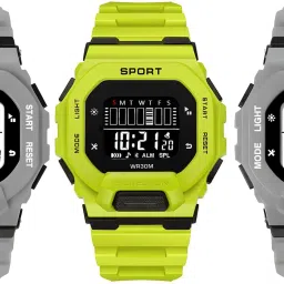 Men's Sport Digital Watch with LED Display & Chronograph Digital Watch - For Men 3_DW9-Gry-Gry & DW1-Blk-Ylw & DW9-Gry-Gry-image-89