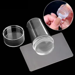 Nail Art Stamper Clear Silicone Nail Stamper Kit with Scraper Nail Art Decorations Supplies 1Pcs Transparent Jelly Soft Silicone Nail Print Stamper-image-34