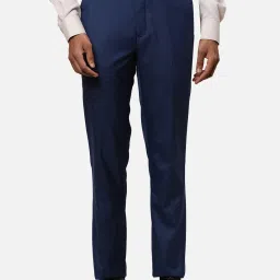 Men Blue Polyester Trousers-image-54