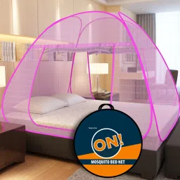 Polyester Adults Washable Wave Pattern for Double Bed, 6.5 Feet x 6.5 Feet Premium Machardani Mosquito Net-21
