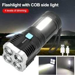 Sahaj Enterprise LED 5W Torch Light Rechargeable Torch Flashlight USB Fast Charger Power Bank Smart Bulb image 2