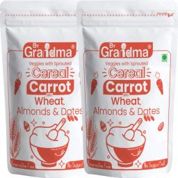 Veggies & Nuts With Sprouted Cereal – Sprouted Wheat, Carrot with Almonds and Dates Instant baby Food For 8+ month babies | Preservative Free Instant Porridge Mix for 6 - 36 months babies | (Pack of 2) Cereal-16