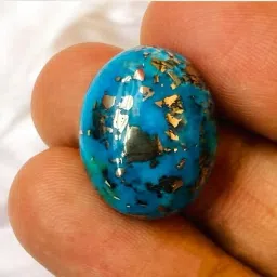 Real Original Firoza Turquoise Gemstone for Men and Women 30.5 Carat Regular Oval Crystal Stone-image-9