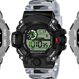 Men's Sport Digital Watch with LED Display & Chronograph Digital Watch - For Men 3_DW9-Gry-Gry & DW2-Blk-Wht & DW9-Gry-Gry-image-97
