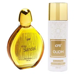 CFS Set of Wild Sandal Eau De Parfum 100ml & Oudh White Deodorant 200ml image 1