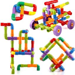 Colourful PIPE Block for kids 100 pcs multicolour-4