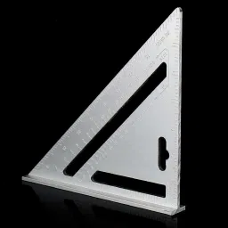 seaspirit Aluminum Alloy Double Side 90 Degree Right Angle Triangle Scale Ruler with Metric Inch Measurement Hand Tool | Set Square Tri-Square (Pack of 1) Tri-Square image 2