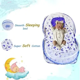 jaiswal enterpprises Cotton Infants Washable Baby Bedding Set with Mosquito Net Super Soft Cotton Material Smooth Mosquito Net image 3
