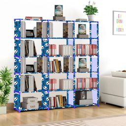 Compact 18-Tier Book Organizer/Shoe/Chappal/Book/Clothes Rack with Plastic Joint Metal Open Book Shelf-image-78