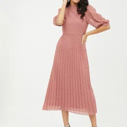 harpa Women A-line Pink Midi/Calf Length Dress-picture-19