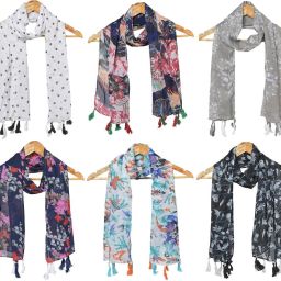 Floral Print Chiffon Women Multicolor Scarf, Stole-image-65
