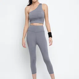 Wearjukebox One Shoulder Crop Top With Capri Tracksuit-picture-10