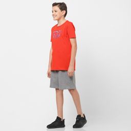 Boys' Basic Cotton T-Shirt - Red Print-image-10