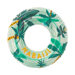 Swimming Ring Inflatable 65 CM for 6 To 9 Years Transparent Palm Tree Print-image-12