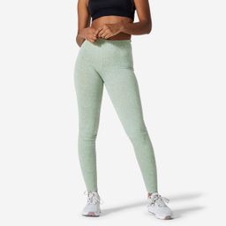 domyos Women's Slim-Fit Fitness Leggings Fit+ 500 - Light Green Print-picture-42