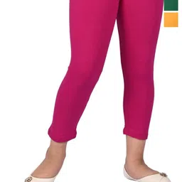 BAESD Girls Pack Of 3 Slim Fit Three-Fourth Length Leggings-image-93