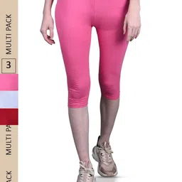 FRENCH KLEIDER Girls Pack of 3 Skinny Fit Mid-Rise Capris-picture-1