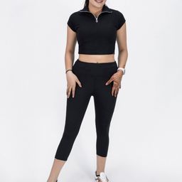 FLURR Skinny Fit Moisture Wicking High-Rise Capris-image-15