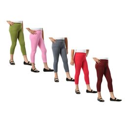 BAESD Girls Pack Of 5 Skinny Fit Mid Rise Cotton Capris-picture-46