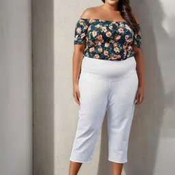 Amydus Women Plus Size Slim Fit High-Rise Capris-picture-22