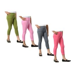 BAESD Girls Pack Of 4 Mid Rise Cotton Capris-image-52
