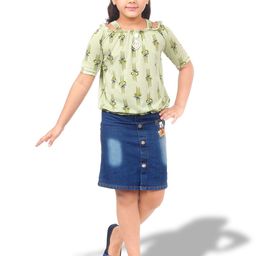 BAESD Girls Printed Top with Capris-image-62